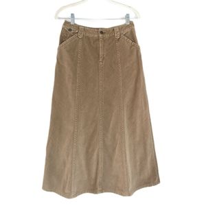 Early 2000s Corduroy Low Rise A-Line Maxi Skirt